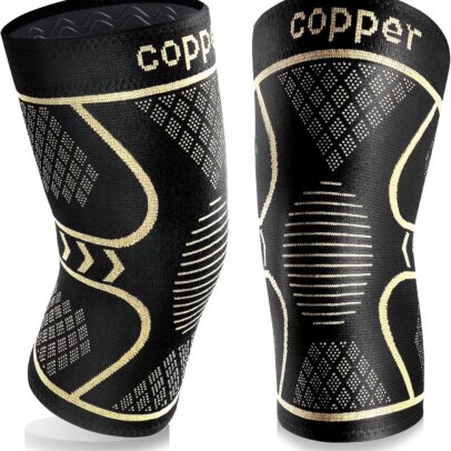 Copper Knee Braces for Women and Men 2 Pack, Knee Compression Sleeve for Knee Pain, Arthritis,ACL, Meniscus Tear, Joint Pain Relief, Knee Support for Running, Working Out, Fitness, Weightlifting-L