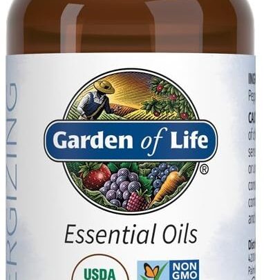 Garden of Life Essential Oil, Peppermint 1 fl oz (30 mL), USDA Organic & Pure, Undiluted & Non-GMO - for Diffuser, Aromatherapy, Meditation - Energizing, Invigorating, Refreshing, Uplifting