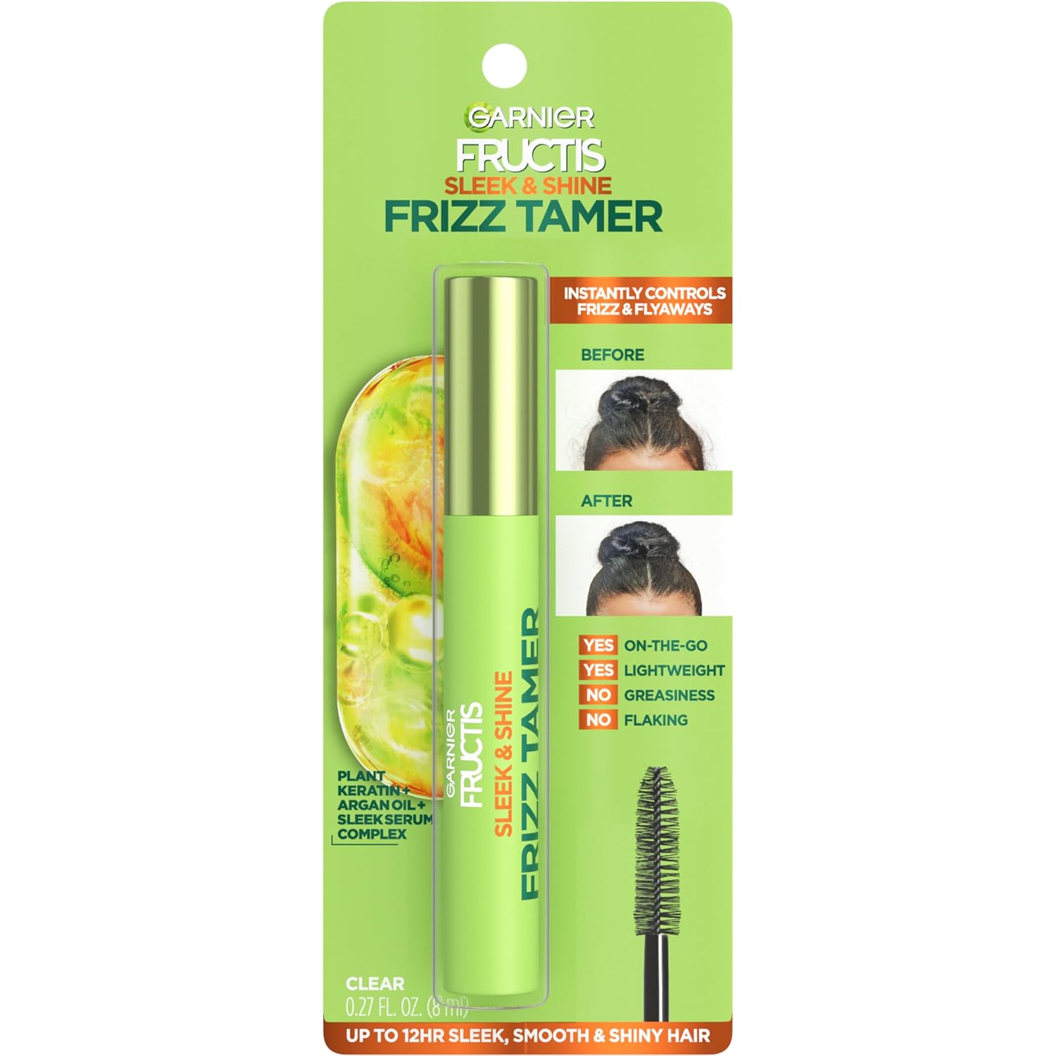 Garnier Fructis Sleek & Shine Frizz Tamer Slicking Hair Serum Garnier Fructis Sleek & Shine Frizz Tamer Slicking Hair Serum Wand for Frizz and Flyaways, 0.27 Fl Oz
