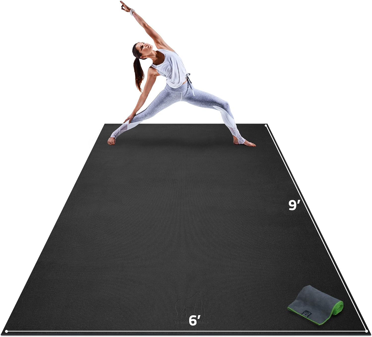 Gorilla Mats Premium Extra Large Yoga Mat – 9' x Gorilla Mats Premium Extra Large Yoga Mat – 9' x 6' x 8mm Extra Thick & Ultra Comfortable, Non-Slip Barefoot Exercise Mat – Works Great on Any Floor for Stretching, Cardio or Home Workouts