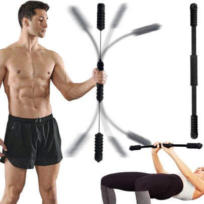 Hotwave Elastic Fitness Bar,Vibration Stick,Body Physical Therapy,Core Strength Training,Power Twister for Arm, Exercise in Home Gym