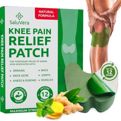 Knee Pain Relief Patch, Warming Herbal Plaster Pain Patches, Knee Patches for Pain Relief Bone on Bone Extra Strength,12 Hour Long Lasting Relief of Joint Pains, 12 Count