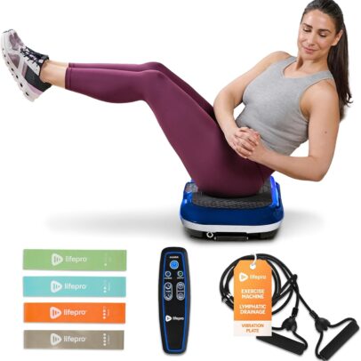 Lifepro Waver Vibration Plate Exercise Machine – High-Intensity Vibration for Muscle Activation, Full-Body Workout Vibrating Platform with Loop Bands, Fitness Equipment for Strength Toning & Fat Loss