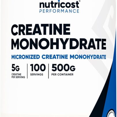 Nutricost Creatine Monohydrate Micronized Powder 500G, 5000mg Per Serv (5g) - 100 Servings, 17.9 Oz