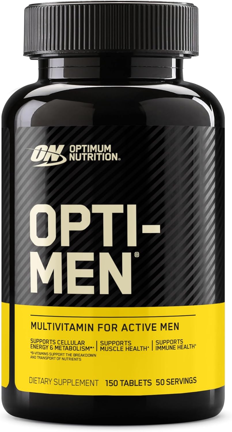 Optimum Nutrition Opti-Men, Vitamin C, Zinc and Vitamin D, E, Optimum Nutrition Opti-Men, Vitamin C, Zinc and Vitamin D, E, B12 for Immune Support Mens Daily Multivitamin Supplement, 150 Count (Packaging May Vary)