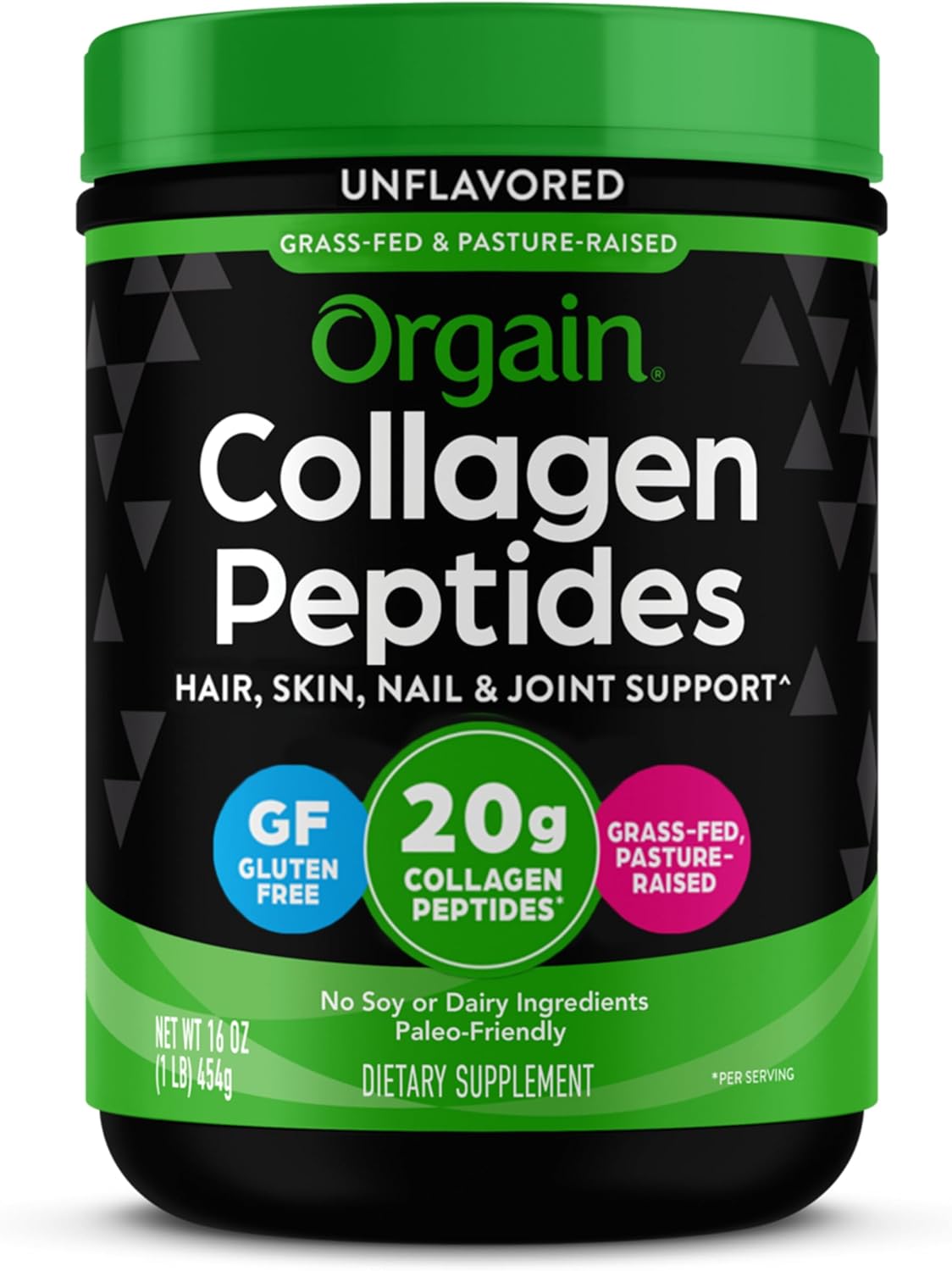 Orgain Hydrolyzed Collagen Peptides Powder For Women & Men, 20g Orgain Hydrolyzed Collagen Peptides Powder For Women & Men, 20g Grass Fed Collagen, Unflavored - Hair, Skin, Nail, & Joint Support Supplement, Paleo & Keto, Non-GMO, Type I and III, 1lb