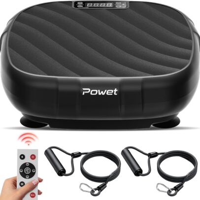 POWET Vibration Plate Exercise Machine, Whole Body Workout Vibration Plate for Lymphatic Drainage with 5 Setting Modes, 99 Speed Levels for Weight Loss, Shaping, Toning