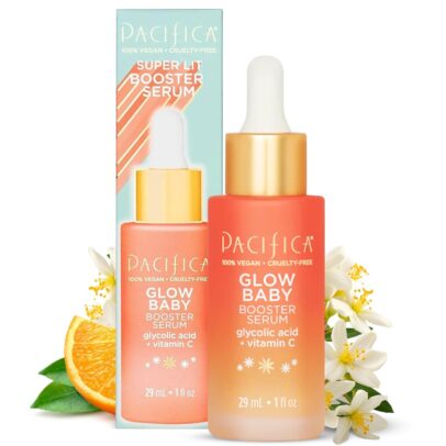 Pacifica Beauty, Glow Baby Booster Serum For Face, Vitamin C and Glycolic Acid, Brightens and Supports, For All Skin Types, Fragrance Free, Clean Skin Care, Vegan & Cruelty Free , 1 Fl Oz