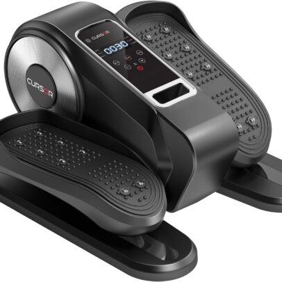 Under Desk Elliptical Machine, Electric Seated Pedal Exerciser, Mini Ellipse Leg Exerciser with Remoter, 12 Level Speeds, Forward & Reverse Direction, Manual & Auto Mode for Home Office