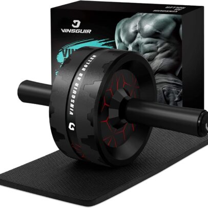 VINSGUIR Ab Roller Wheel, Abs & Core Workout Equipment for Home Gym with Knee Pad Accessories, Abdominal Wheel for Full-body Strength Training