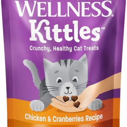 Wellness Kittles Crunchy Natural Grain-Free Cat Treats, Chicken & Cranberry, 2-Ounce Bag