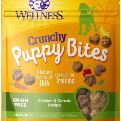 Wellness Puppy Treats, Natural, Training Treat, Grain Free, Crunchy Chicken & Carrot (6 Ounce bag)