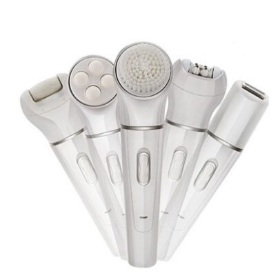 5 in 1 Multi-Functional Portable Face and body Skin Care Electric Massager Scrubber with Facial Latex Brush